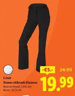 Lidl Crivit Dames skibroek Glamour aanbieding