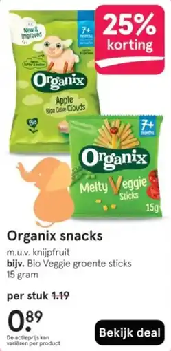 Etos Organix snacks aanbieding