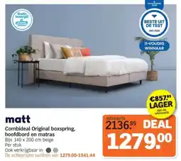 Albert Heijn Matt Combideal Original boxspring, hoofdbord en matras aanbieding
