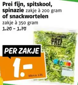 Poiesz Prei fijn, spitskool, spinazie of snackwortelen aanbieding