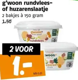 Poiesz G'woon rundvlees of huzarenslaatje aanbieding