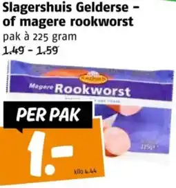 Poiesz Slagershuis Gelderse of magere rookworst aanbieding