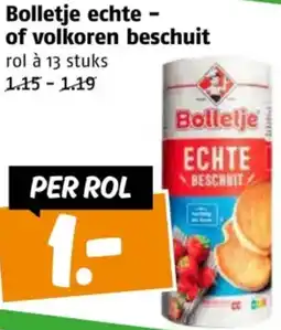 Poiesz Bolletje echte of volkoren beschuit aanbieding