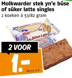 Poiesz Molkwarder stek yn'e bûse of sûker latte singles aanbieding