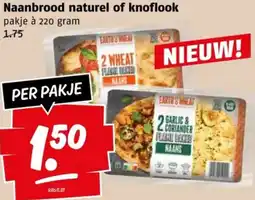 Poiesz Naanbrood naturel of knoflook aanbieding