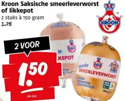 Poiesz Kroon Saksische smeerleverworst of likkepot aanbieding