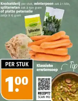 Poiesz Knolselderij, winterpeen, spliterwten of platte peterselie aanbieding