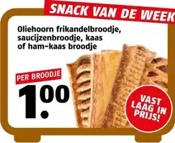Poiesz Oliehoorn frikandelbroodje, saucijzenbroodje, kaas of ham-kaas broodje aanbieding