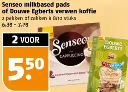 Poiesz Senseo milkbased pads of Douwe Egberts verwen koffie aanbieding