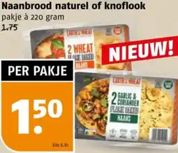 Poiesz Naanbrood naturel of knoflook aanbieding