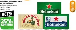 Poiesz Heineken, Heineken 0.0% of Birra Moretti aanbieding
