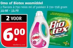 Poiesz Omo of Biotex wasmiddel aanbieding