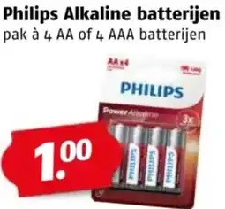 Poiesz Philips Alkaline batterijen aanbieding
