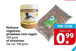 Hoogvliet Mullrose vogelvoer, pindakaas voor vogels aanbieding