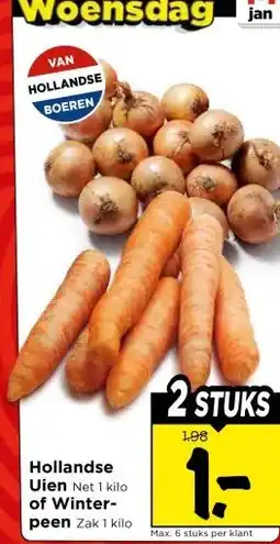 Vomar Voordeelmarkt Hollandse Uien , of Winter- peen aanbieding