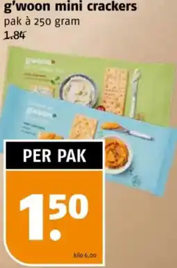 Poiesz G'woon mini crackers aanbieding