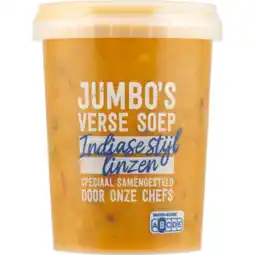 Jumbo Jumbo's Verse Soep Indiase Stijl Linzen 500 g aanbieding
