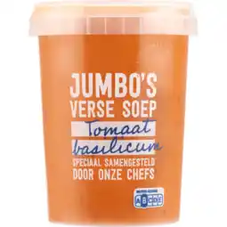 Jumbo Jumbo's Verse Soep Tomaat Basilicum 500 g aanbieding
