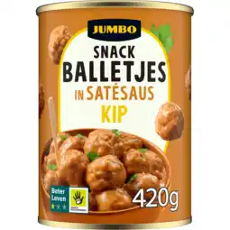 Jumbo Jumbo Kip Snackballetjes in Satésaus 420 g aanbieding