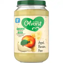 Jumbo Olvarit 8+ Maanden Appel Banaan Peer 200g aanbieding
