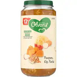 Jumbo Olvarit 12+ Maanden Pompoen Kip Pasta 250g aanbieding