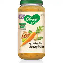 Jumbo Olvarit Groente kip aardappelpuree 15M 250 g aanbieding