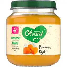 Jumbo Olvarit 4+ Maanden Pompoen Rijst 125g aanbieding