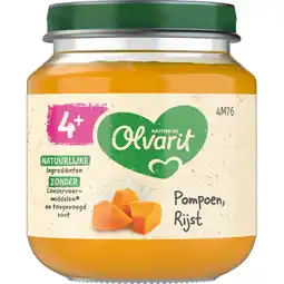 Jumbo Olvarit 4+ Maanden Pompoen Rijst 125g aanbieding