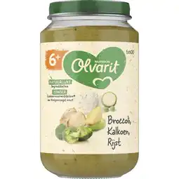Jumbo Olvarit Broccoli Kalkoen Rijst 6+ Maanden 200 g aanbieding