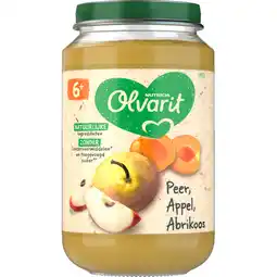 Jumbo Olvarit Peer Appel Abrikoos 6+ Maanden 200 g aanbieding