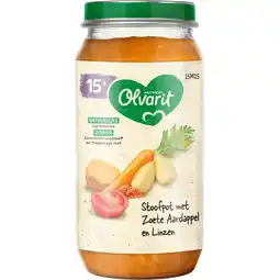 Jumbo Olvarit 15+ Maanden Stoofpot met Zoete Aardappel en Linzen aanbieding