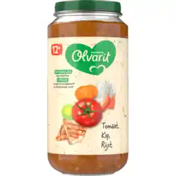 Jumbo Olvarit 12+ Maanden Tomaat Kip Rijst 250g aanbieding
