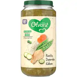 Jumbo Olvarit 18+ Maanden Risotto Doperwten Kalkoen 250g aanbieding