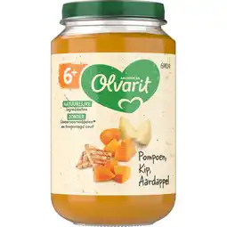 Jumbo Olvarit 6+ Maanden Pompoen Kip Aardappel 200g aanbieding