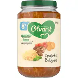 Jumbo Olvarit Spaghetti Bolognese 8+ Maanden 200 g aanbieding