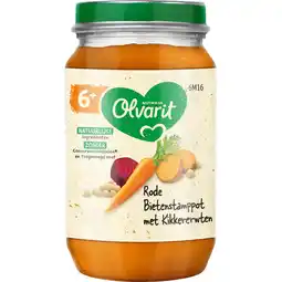 Jumbo Olvarit 6+ Maanden Rode Bietenstamppot met Kikkererwten 200 g aanbieding
