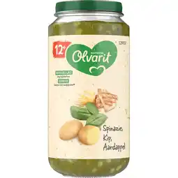 Jumbo Olvarit 12+ Maanden Spinazie Kip Aardappel 250g aanbieding