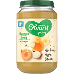 Jumbo Olvarit 8+ Maanden Abrikoos Appel Banaan 200g aanbieding