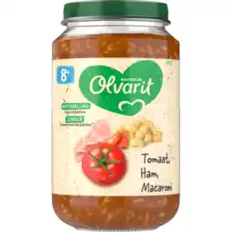 Jumbo Olvarit 8+ Maanden Tomaat Ham Macaroni 200g aanbieding