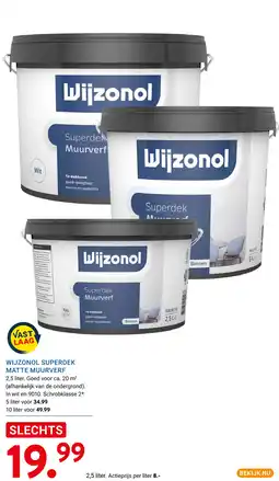 Kluswijs Wijzonol superdek matte muurverf aanbieding