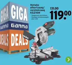 GAMMA Metabo afkortzaag/ verstekzaag KS216M aanbieding