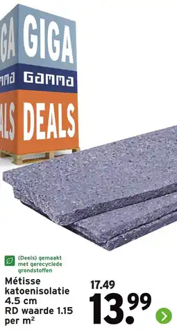 GAMMA Métisse katoenisolatie RD waarde 1.15 per m² aanbieding