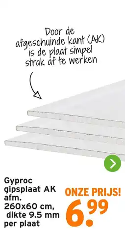 GAMMA Gyproc gipsplaat AK aanbieding