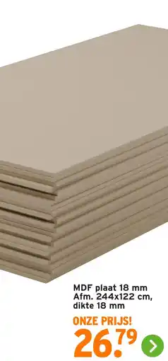GAMMA MDF plaat 18 mm aanbieding