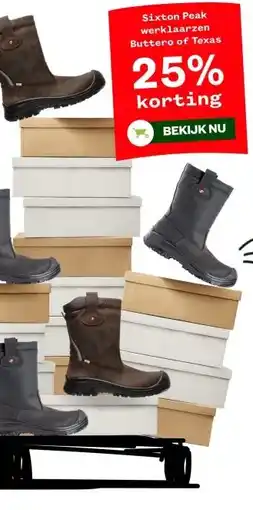 Welkoop Sixton Peak werklaarzen Buttero of Texas aanbieding