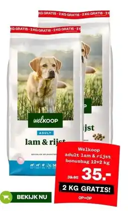 Welkoop Welkoop adult lam & rijst bonusbag aanbieding