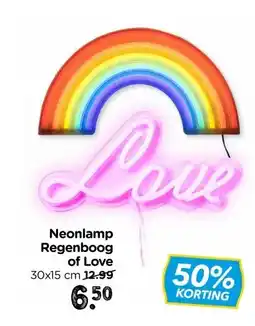 Xenos Neonlamp Regenboog of Love aanbieding