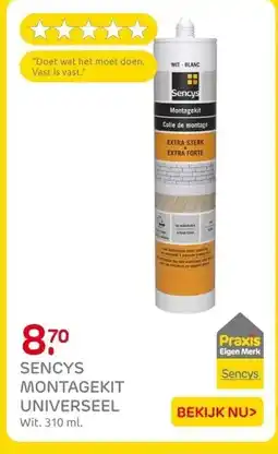 Praxis Sencys universeel montagekit superwit aanbieding