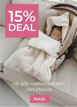 Prenatal op alle voetenzakken van Meyco aanbieding