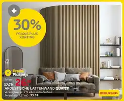 Praxis Quanti Akoestische Lattenwand - Licht aanbieding